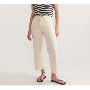 Marine Layer Bridget Crop Cream Wide Leg Jeans Pants Minimalist Women's size 2